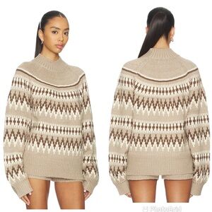 SER.O.YA Tirza Sweater in Driftwood Fairisle New with Tags!